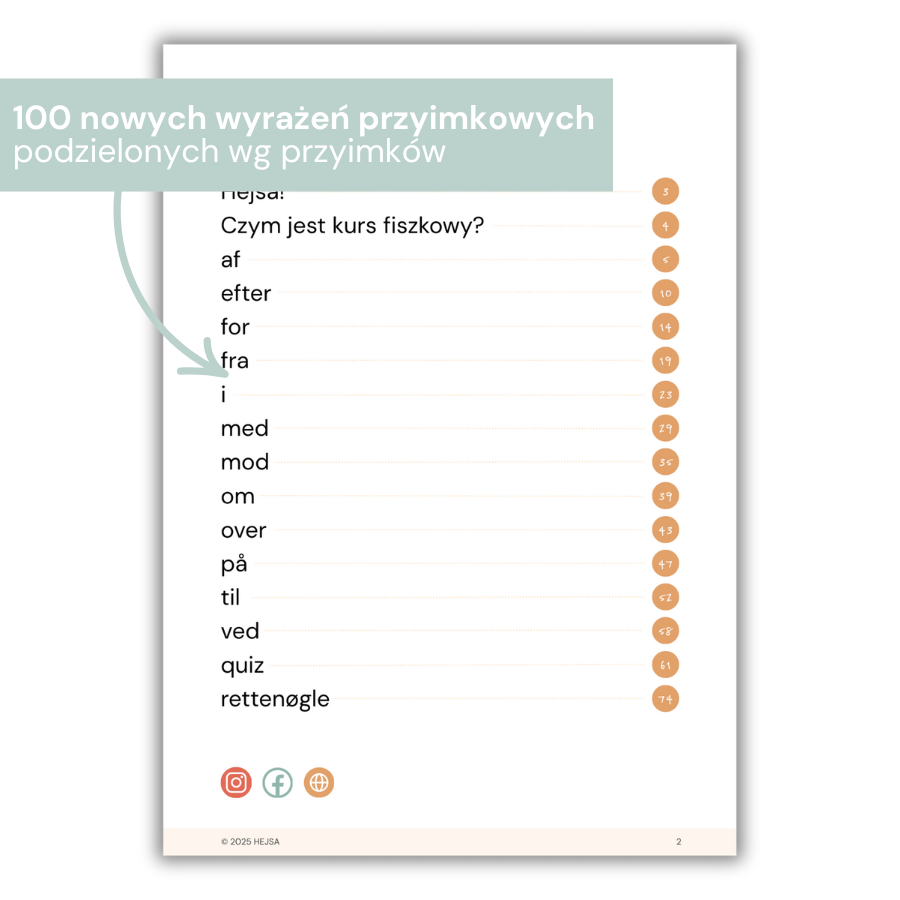 “100 præpositionsudtryk, które warto znać!” - część 2 - e-book + fiszki